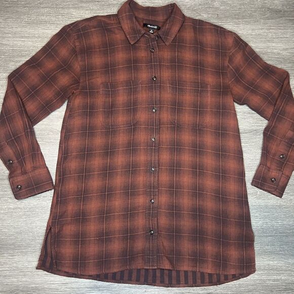Madewell Women's‎ Size XS Plaid Flannel Shirt Red Multi Soft - Picture 1 of 5